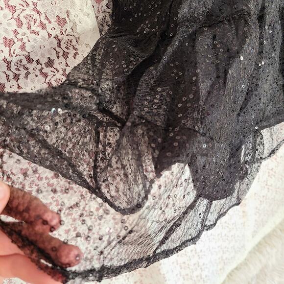 NWT BB Dakota Jack black sequin mesh a line mini skirt size small - Picture 8 of 11